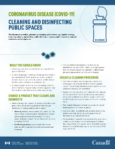 Cleaning and Disinfecting Public Spaces Cleaning and Disinfecting Public Spaces